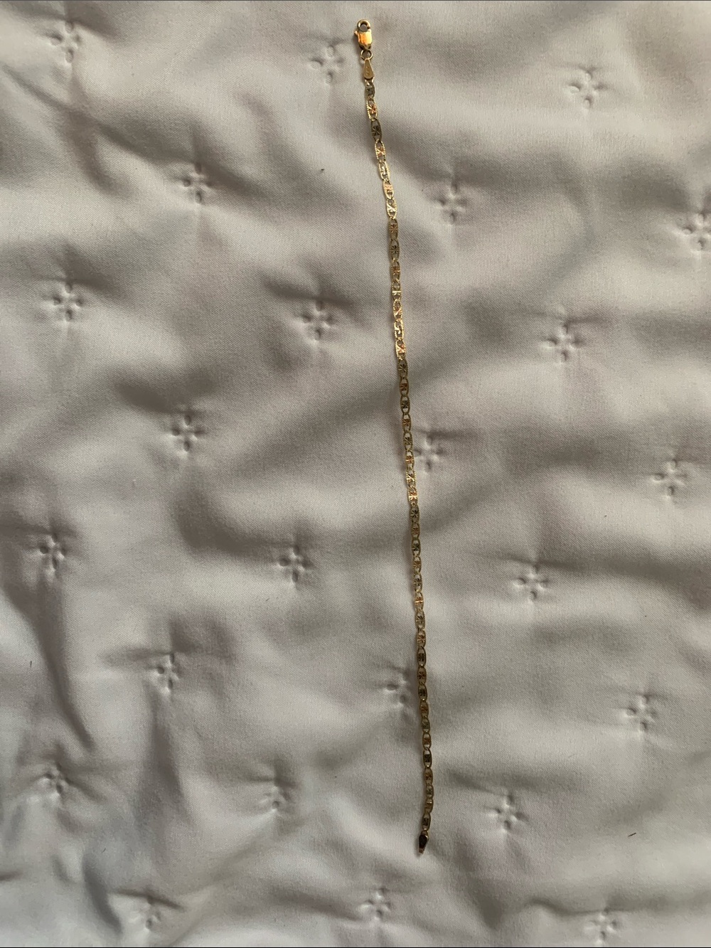 Solid 14k gold tri-colored 8.75in anklet